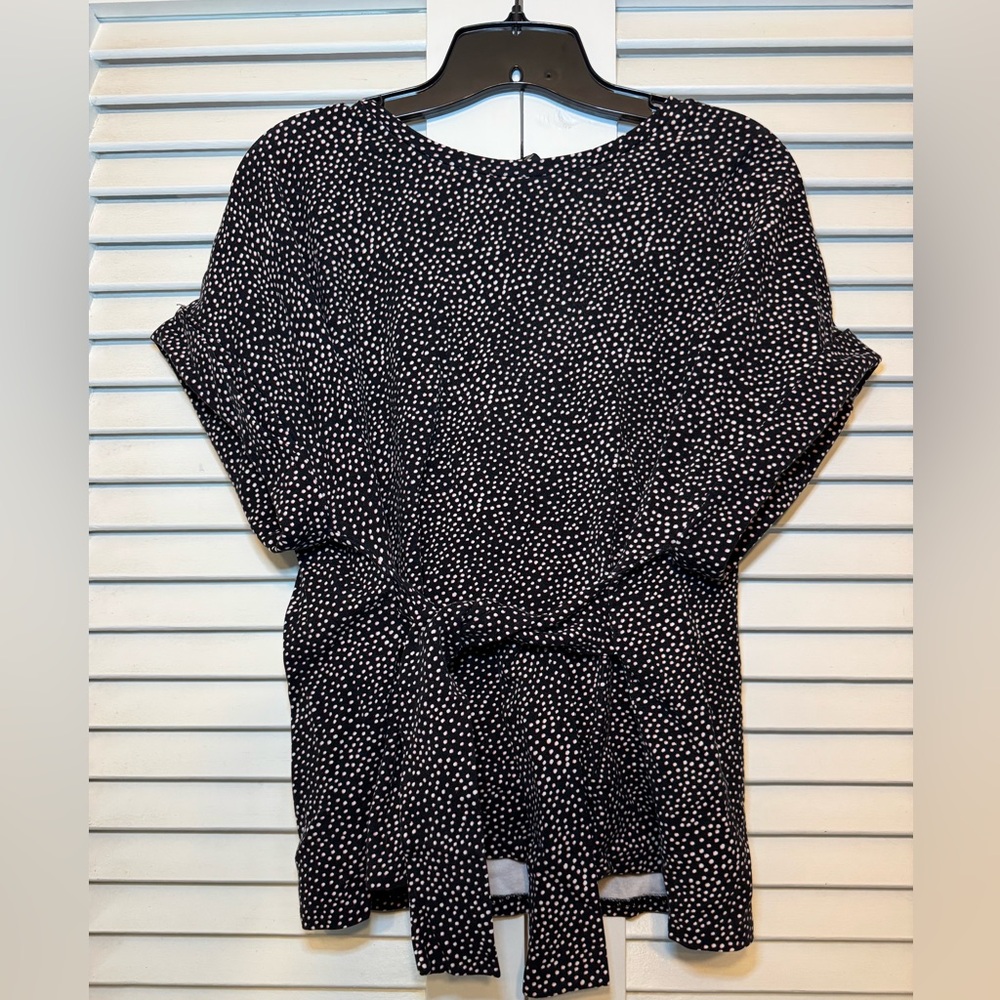 Express Women’s polkadot front tie blouse - M